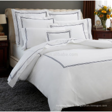 ensemble de literie de broderie de coton de polyester enveloppent - ensemble de couverture de lit de lin-housse